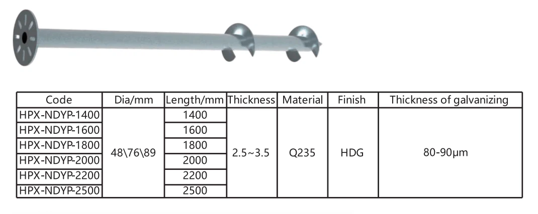 Galvanized Steel Solar Ground Screw Piles big blade Galvanized Steel Solar Ground Screw Piles big blade