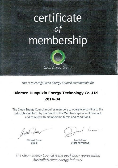 Certificate of Membership of Single row solar mounting system(001)