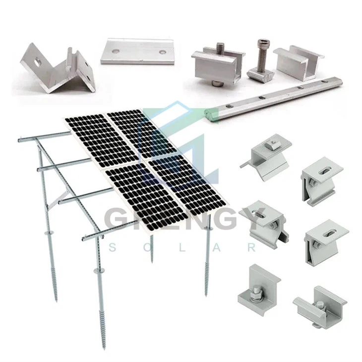 Ground Galvanized Steel Profile Solar Panel Mounting Structure Single Section HDG Steel